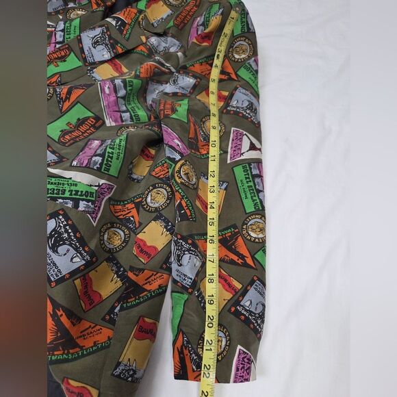 Vintage 90s Carol Horn Workshop Silk Travel Print Blazer 8 - Picture 8 of 10
